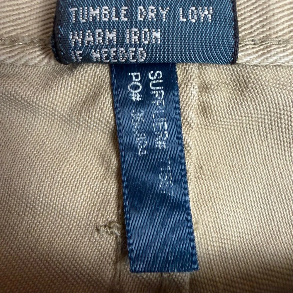 Vintage Ralph Lauren 650 Straight Leg Men 35x30 Tan Twill Chino Pants Talon Zip